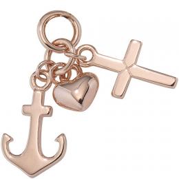 SIGO Kinder Anhänger Glaube Liebe Hoffnung 925 Sterling Silber rotgold vergoldet