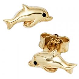 SIGO Kinder Ohrstecker Delfin 333 Gold Gelbgold Ohrringe Kinderohrringe