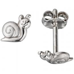 SIGO Kinder Ohrstecker Schnecke 925 Sterling Silber mattiert Ohrringe Kinderohrringe