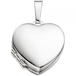 SIGO Medaillon Herz für 4 Fotos 925 Sterling Silber Anhänger zum Öffnen