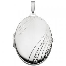 SIGO Medaillon oval 925 Sterling Silber Anhänger zum Öffnen