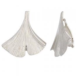 SIGO Ohrclips Ginko Gingko 925 Sterling Silber mattiert Handarbeit Ohrringe Clips