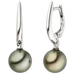 SIGO Ohrh&auml;nger 585 Gold Wei&szlig;gold 2 Tahiti Perlen Ohrringe Perlenohrringe