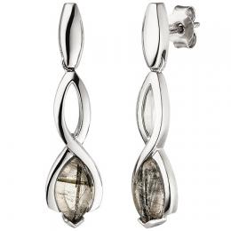 SIGO Ohrhänger 925 Sterling Silber 2 Turmalinquarze Ohrringe