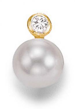 SIGO Ohrstecker 585 Gelbgold S&uuml;&szlig;wasser-Perle 6 mm PAAR