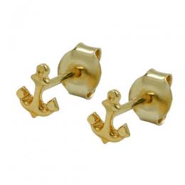 SIGO Ohrstecker, kleiner Anker, Gold 375