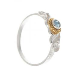 SIGO Ring 925 Silber Trachtenschmuck Zirkonia hellblau