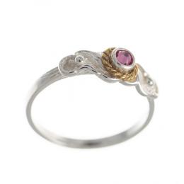 SIGO Ring 925 Silber Trachtenschmuck Zirkonia pink