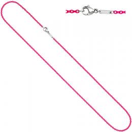 SIGO Rundankerkette Edelstahl pink lackiert 50 cm Kette Halskette Karabiner