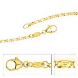 SIGO S-Panzerkette 333 Gelbgold diamantiert 1,6 mm 42 cm Gold Halskette Goldkette