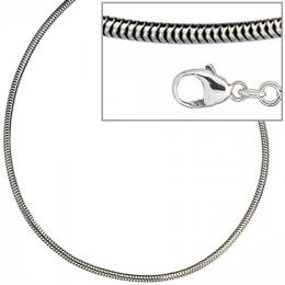 SIGO Schlangenkette 925 Silber 1,6 mm 80 cm Halskette Kette Silberkette Karabiner