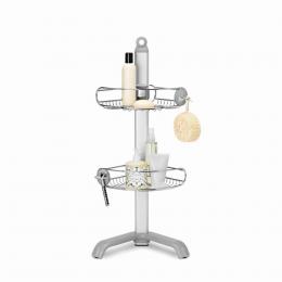 simplehuman Eck-Duschcaddy - gebürsteter Edelstahl/Aluminium - B 21,6 x T 27 x H 77,4 cm