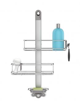 simplehuman einstellbarer Duschcaddy - Edelstahl/eloxiertes Aluminium - B 34 x T 15 x H 70 cm