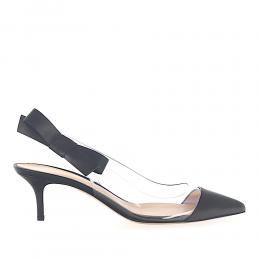 Slingpumps MIA Kalbsleder Schleife schwarz transparent