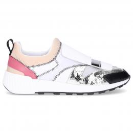 Slip Ons SR1 RUNNING  Kalbsleder  Crinkled Logo altrosa beige silber weiß