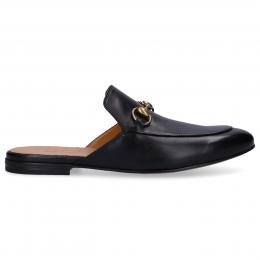 Slipper BETIS  Kalbsleder Horsebit-Detail schwarz