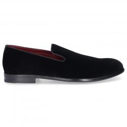 Slipper MILANO Samt Logo schwarz