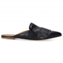 Slipper SABOT  Kalbsleder Fransen schwarz