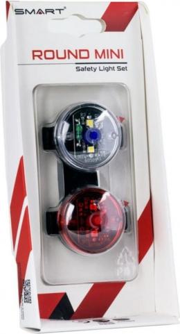 Smart Round Mini LED Bicycle Lights - Fahrradbeleuchtungsset - Weiß und Rot - INKLUSIVE Batterien