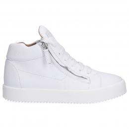 Sneaker high JUSTY  Kalbsleder Logo weiß