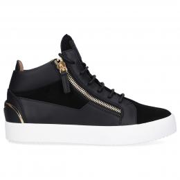 Sneaker high MAY LOND.  Kalbsleder Veloursleder Logo schwarz