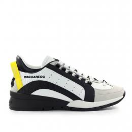 Sneaker low 551 Kalbsleder Nubukleder Logo schwarz weiß