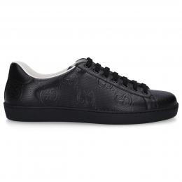 Sneaker low ACE Kalbsleder Logo Prägung schwarz