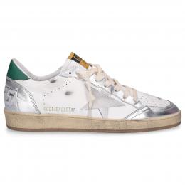 Sneaker low BALLSTAR Kalbsleder Used weiß grün silber