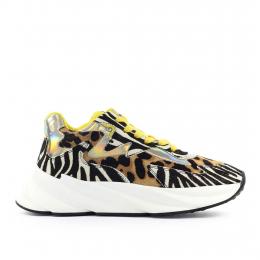 Sneaker low COLETTE Kalbsleder Pony gelb leopard