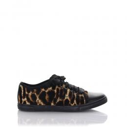Sneaker low Fell Kalbsleder  Leo Print braun-kombi schwarz