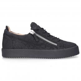 Sneaker low FRANKIE Kalbsleder Logo schwarz