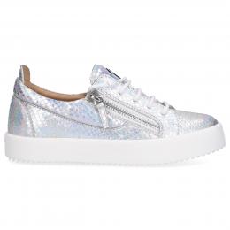 Sneaker low FRANKIE Kalbsleder Logo silber
