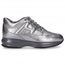 Sneaker low Kalbsleder Logo silber