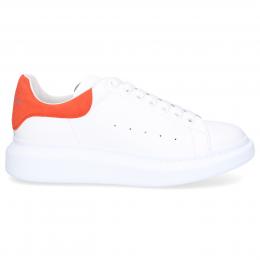 Sneaker low LARRY Kalbsleder Logo weiß orange