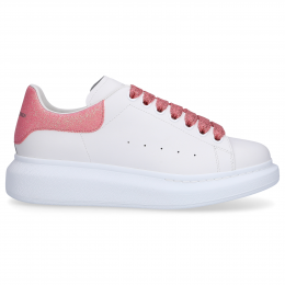 Sneaker low LARRY Kalbsleder Logo weiß rosa