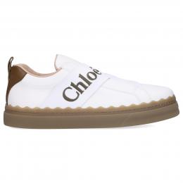 Sneaker low LAUREN Kalbsleder Logo weiß grün