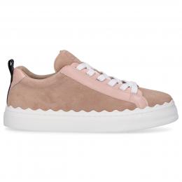 Sneaker low LAUREN Kalbsleder Veloursleder Logo pink