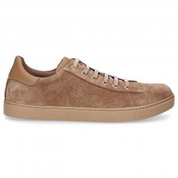 Sneaker low LOW TOP Kalbsvelours Ziernaht camel