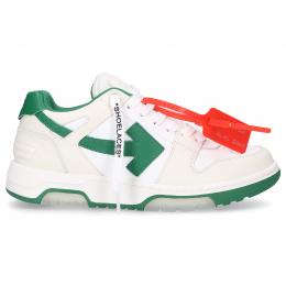 Sneaker low OUT OF OFFICE Kalbsleder Logo weiß grün
