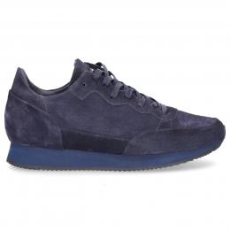 Sneaker low PARADIS Veloursleder Logo blau