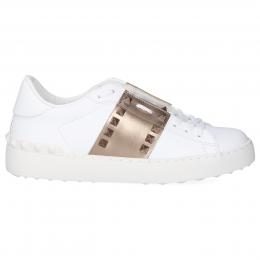 Sneaker low ROCKSTUD UNTITLED Kalbsleder Logo Nieten weiß rosé