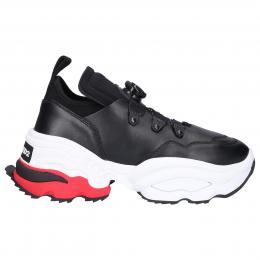 Sneaker low THE ROLLING GIANT Kalbsleder Neopren Logo schwarz wei&szlig;