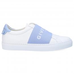 Sneaker low URBAN STREET Kalbsleder Logo weiß hellblau