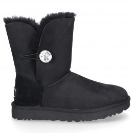 Snowboots BAILEY BUTTON BLING Lammleder Logo Swarovski schwarz