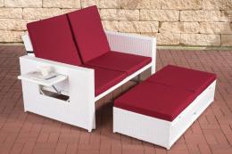 Sofa Ancona Rubinrot weiß