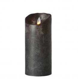 Sompex Flame LED Echtwachs-Kerze - anthrazit L - 8x8 cm - Höhe 18 cm