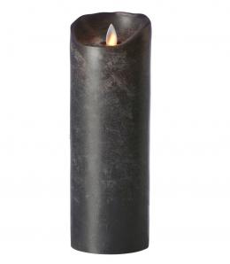 Sompex Flame LED Echtwachs-Kerze - anthrazit XL - 8x8 cm - Höhe 23 cm