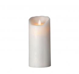 Sompex Flame LED Echtwachs-Kerze - gefrostet weiß L - 8x8 cm - Höhe 18 cm