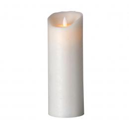 Sompex Flame LED Echtwachs-Kerze - gefrostet weiß XL - 8x8 cm - Höhe 23 cm