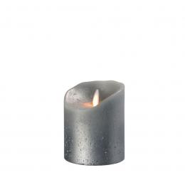 Sompex Flame LED Echtwachs-Kerze - grau metallic S - 8x8 cm - Höhe 10 cm